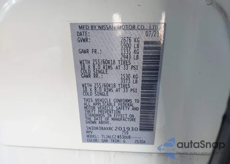 2024 Nissan Pathfinder Sv Fwd из США, поврежденный, VIN 5N1DR3BAXRC201930